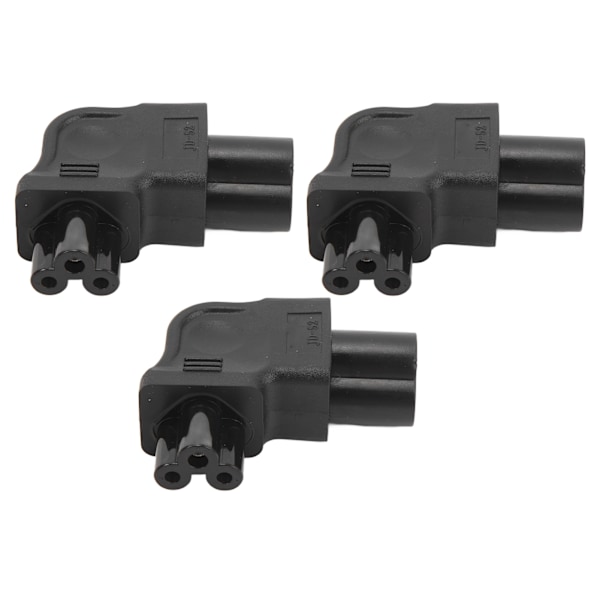 IEC320 C6 till C5 power hane till hona rätvinkel power Adapter för skrivarskanner 3st 250V