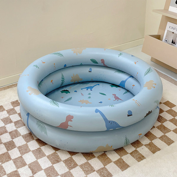 Oppustelig Pool Baby Retro Oppustelig Svømmepøl Familie Sød Stil Fortykket Vandpool Blå Dinosaur