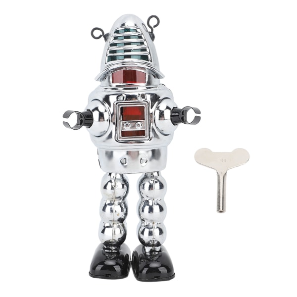 Metallimekoitusrobotti aikuisten kellokoneisto kävelevä hahmolelu kokoelmaan Syntymäpäivälahja hopea