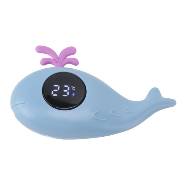 Digital Badtermometer för Bebis, Söt Valform, Multifunktionell Vattenmätare, Blå
