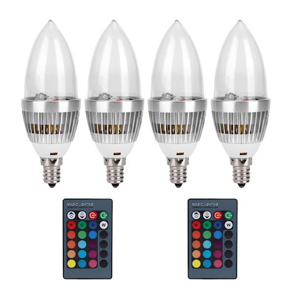 3W E27/E12 RGB Candle Lamp LED Remote Control Aluminium Alloy Candle Lights 85-265VE12