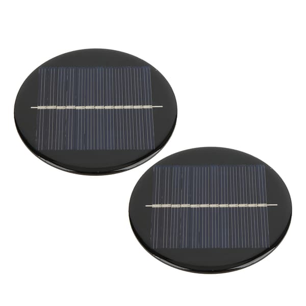 2 stk. solcellepanel 6V rund 80 mm høy konverteringsrate god lystransmisjon polysilisium solcellepanel