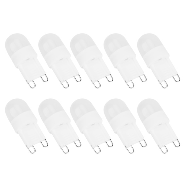 10 st 1,5 W G9-sockel LED-lampor små BiPin-sockellampa för inomhusbelysning 230 V