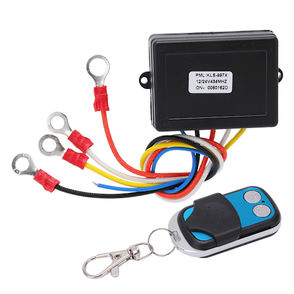 75ft Trådlös Vinschkontroll Fjärrkontroll 434MHZ Mottagare 12V 24V Universal för Bil ATV SUV Lastbil