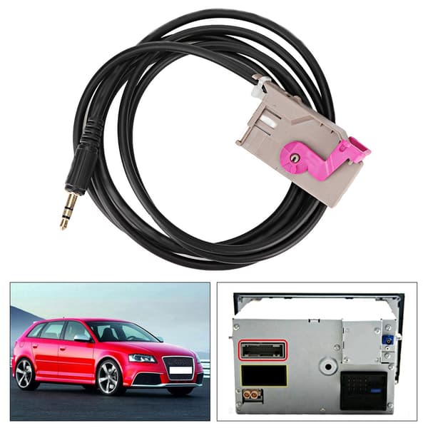 Aux 3.5mm Audio Jack 32-pin kabel for Audi A3 A4 A6 A8 TT RNS-E Navigasjon
