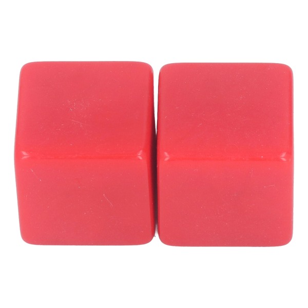 6st Blank set rätvinklig plast hexaedriska kuber Klassrumsbrädspel DIY Math Counting Undervisningsfest Gunst Kul Röd