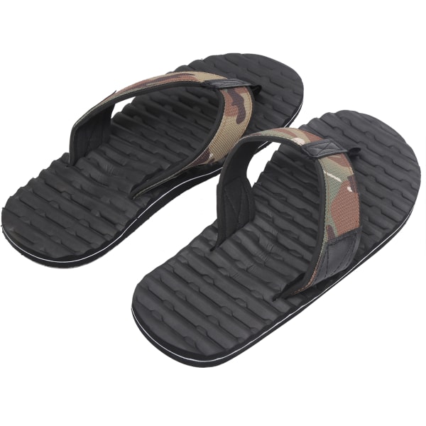 Sommar lättviktsflipflops flerlagers halkskydd tofflor EVA flipflops svart botten(44 )
