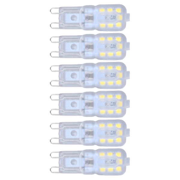 G9 pære dæmpbar øjenbeskyttelse energibesparende 14 LED'er 3W pære til lysekrone bordlampe 6 stk. hvidt lys 220V