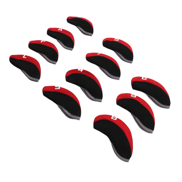 11 STK Golfklubba Headcover Set Neopren Numrerad Golf Club Head Protector för Outdoor Red