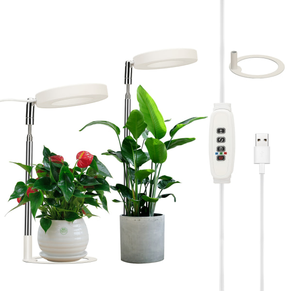 USB plantelys engelring med timer fuldt spektrum sollys simulerende