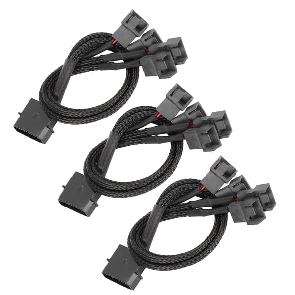3 stk. forlængerkabel 1 til 4 splitter til computer CPU chassis blæseradapter 4P til 4Pin