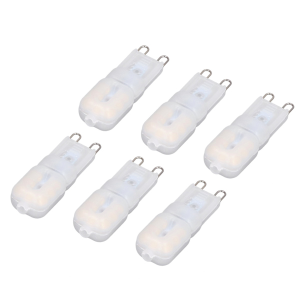 6 stk G9 LED-pærer Dimbar 3W Energisparende 360 Graders Pære til Taklamper og Pendellamper Naturlig Hvit 220-240V