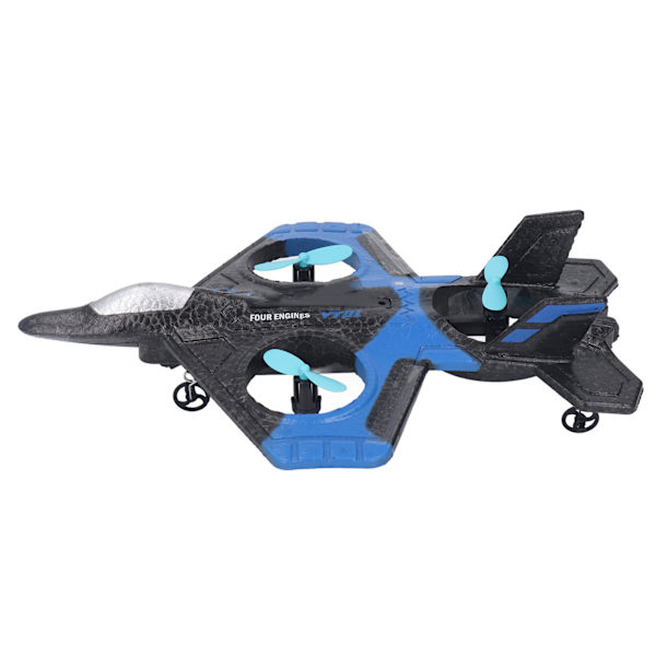 RC-drone Kannettava EPP-kaukosäädöllä varustettu lentokone värikkäillä LED-valoilla ja varapropeleilla lapsille lelulahjaksi sininen kolme akkua