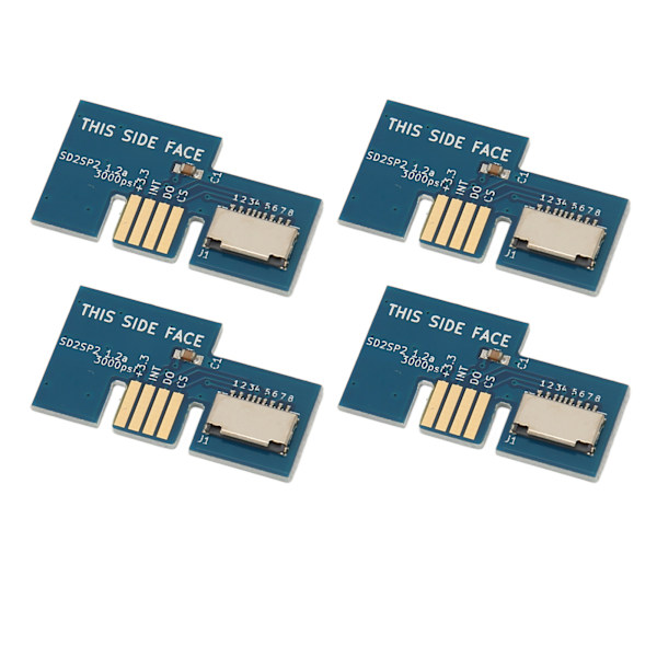 Konsol Micro Storage Card Adapter Spilkonsol Hukommelseskortlæser til GC SD2SP2 SDLoad SDL 4stk Blå