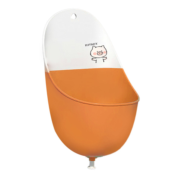 Baby Potta Lätt Bärbar Hopvikbar Praktisk Kapacitet PP TPR Cartoon Style Potträning Potta för Pojkar Orange Gris (med Krokar Vattenproppar)