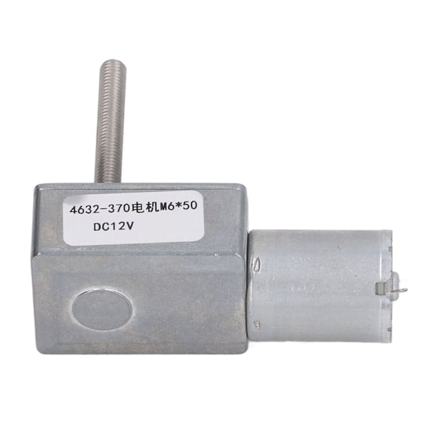 Matovaihde DC-moottori, itselukittuva, M6-pää, pyörivä akselin kierre, nopeuden alennus, DC-vaihdemoottori, DC12V, 1RPM
