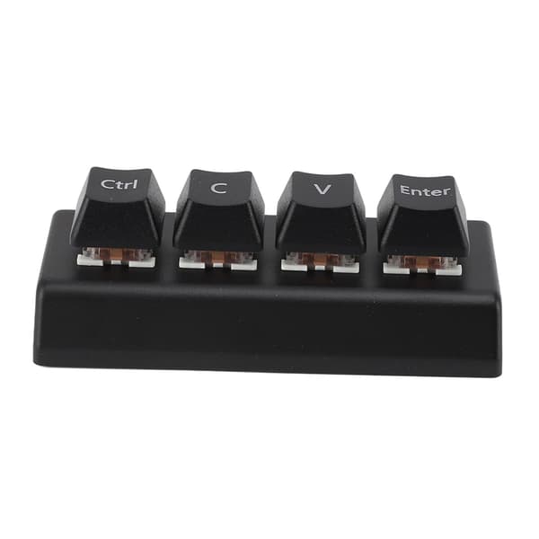 Programmerbart tastatur 4 taster understøtter NKRO rød switch Ctrl C V Enter Mini mekanisk tastatur til gaming kontor medier sort
