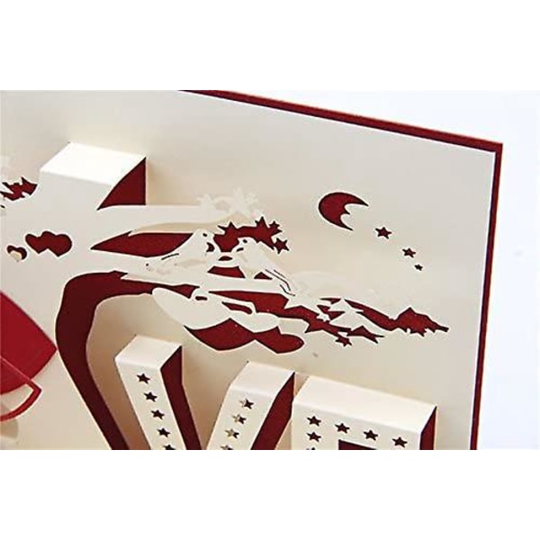 3D Pop-Up Ystävänpäiväkortti 10x15 punainen
