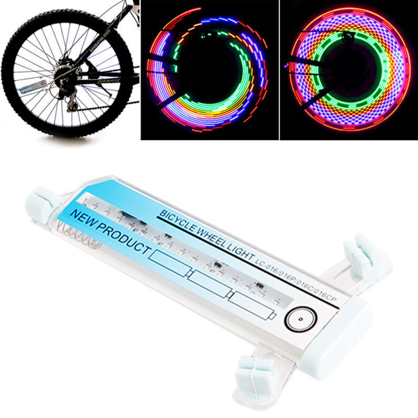 32LED cykellys eger lys dobbeltsidet farverige hjul cykel advarselslampe multi mønster lanterne