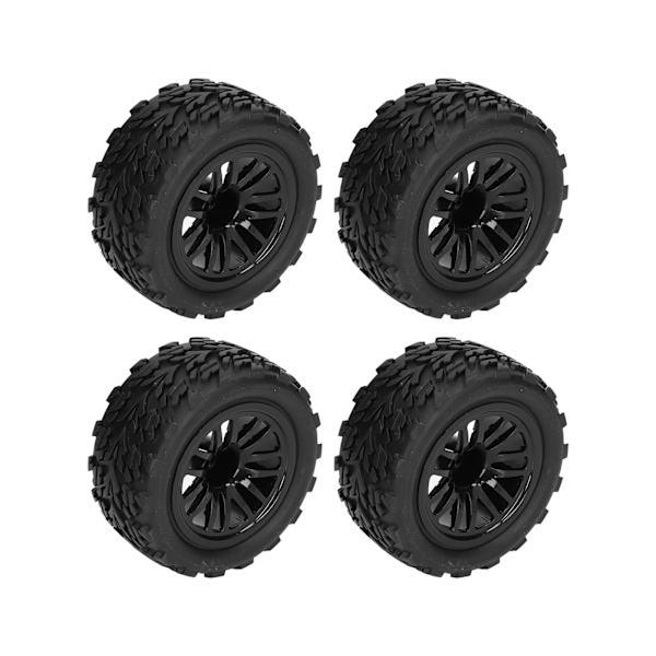 4kpl RC Renkaat Muoviset Mustat Kulutusta Kestävät Mikro-Crawler Renkaat Yhdistimillä Muttereilla 1/8 ja 1/10 Kauko-ohjattaville Autoille
