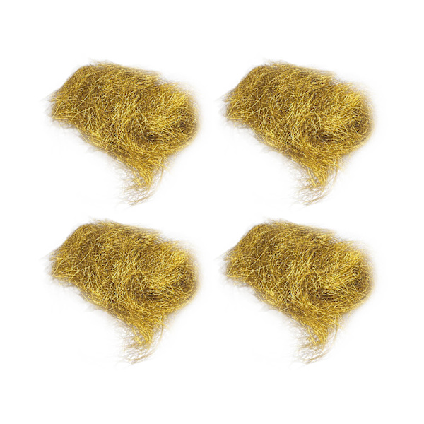 4-pack längst hår konstgjord päls fluffig syntetfiber hårkrokbindningsmaterial guld