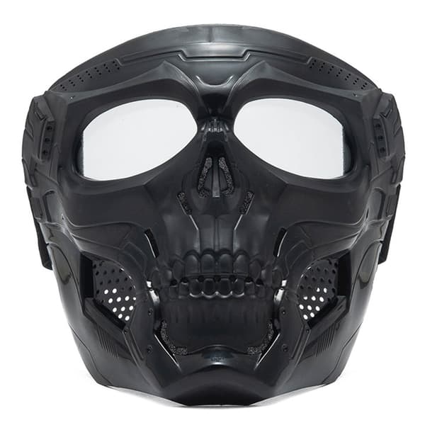 Rideansiktsmaske Briller Skull Form ABS Ramme PC Linse for Øyebeskyttelse