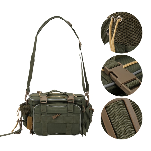 Multifunksjonell polyester vanntett fiskepose Composite Shaping Toolkit Tool Bagarmy grønn