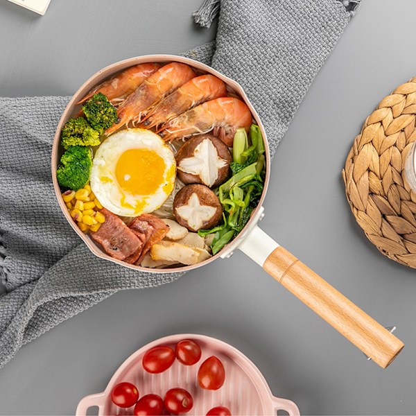Japansk stil kastrull nonstick mjölk nudelsoppa såspanna babymatlagningspot vit 18cm