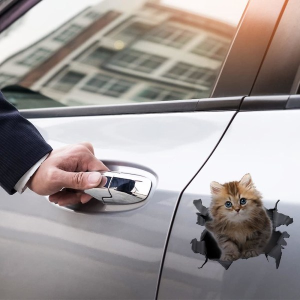 Personlig 3D Cat Sticker för bilfönster Bumper