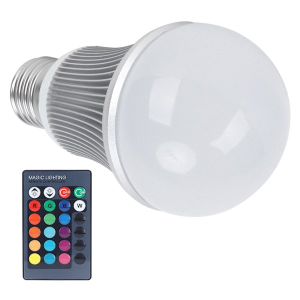5W E27 RGB LED-pære Fjernbetjening RGBW Farveskiftende Pære til KTV Bar Club 85-265V