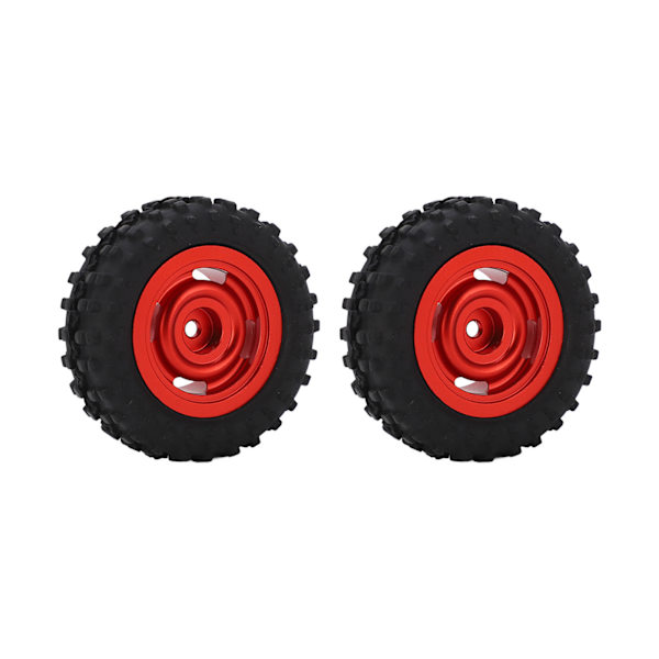 2 stk./sett 50 mm felg gummidekk med 4 hull for AXIAL SCX24 1/24 RC bil oppgraderingsdeler rød