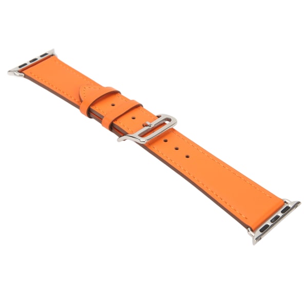 Smartwatch lærreim Universal Smart Watch-erstatningsrem for IWatch Series SE 8 7 6 5 4 3 2 1 38 mm 40 mm 41 mm oransje