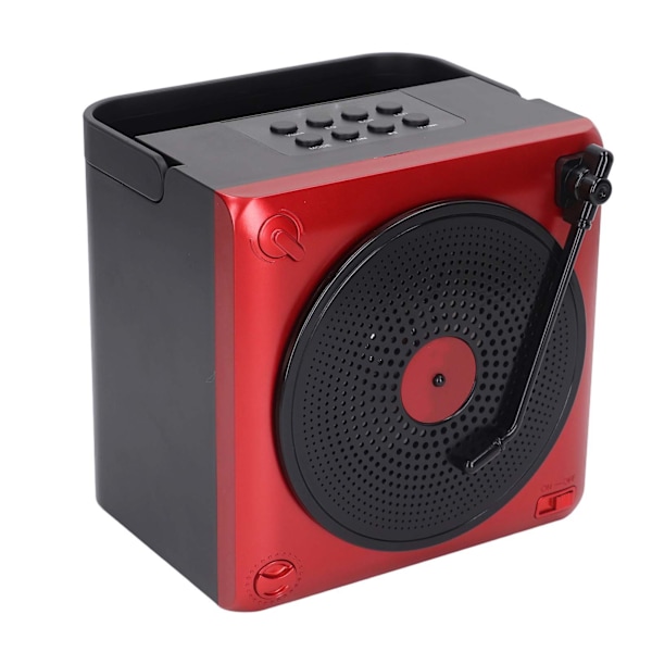 Karaokemaskin med to mikrofoner, bærbar LED Bluetooth-høyttaler for bursdag, hjemmefest, rød