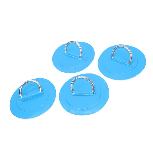 4 st Uppblåsbar Båt D-ring Pad Patch PVC Hållbart Marint Rostfritt Stål Fast Spänne (Blå)
