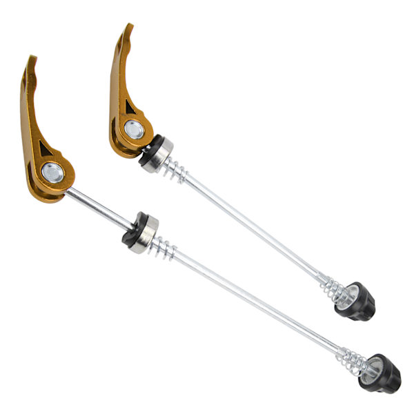 2stk Road Mountain Cykel Quick Release Skewers Bike Forreste Bagspyd Tilbehør Gyldent