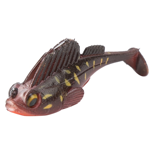 Deep Running Soft Bait Jumping Mela Tail 75mm/13g Anti-Hanging Bottom Fake Pehmeä syöttiMusta punainen keltainen täplä