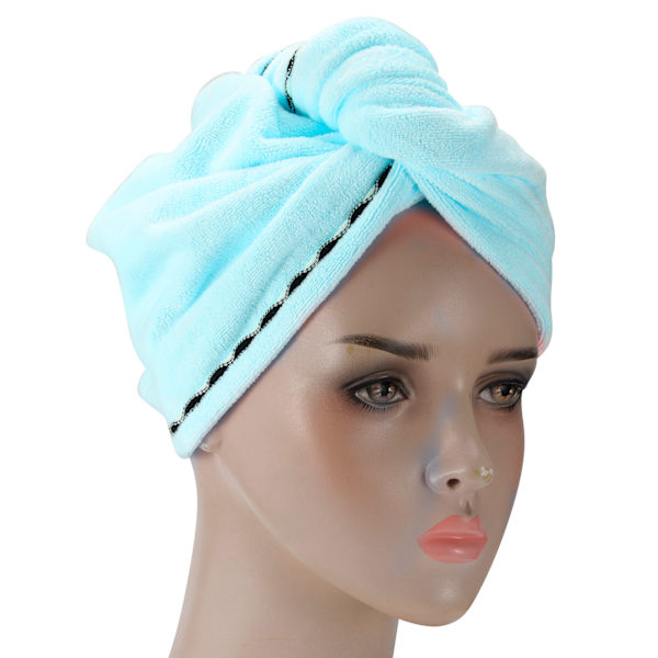 5 st hårtorkningsmössa turban absorberande handduk wrap badtillbehör för hemresorBlå
