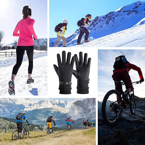 Vinterhandsker til mænd kvinder Touchscreen Vandtætte handsker Vindtætte termiske handsker til udendørs kørsel Cykling Arbejde Vandring Ski
