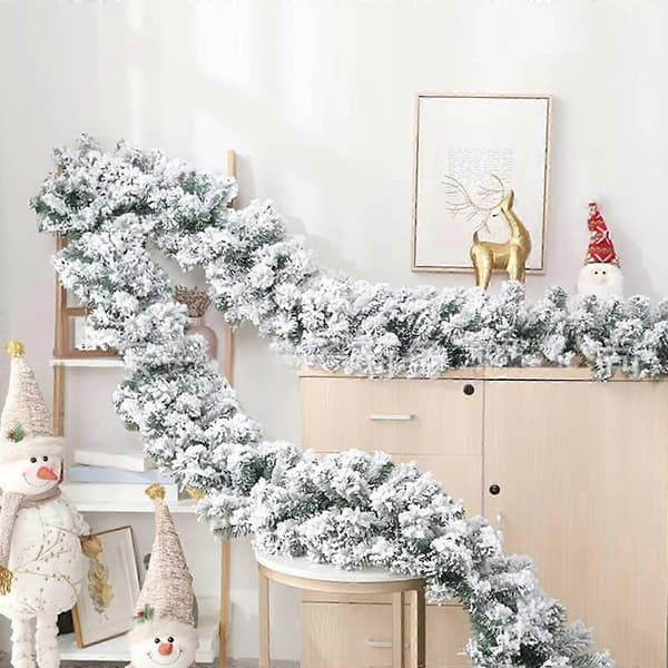 Julekrans med Snefnug - Kunstig Julekrans