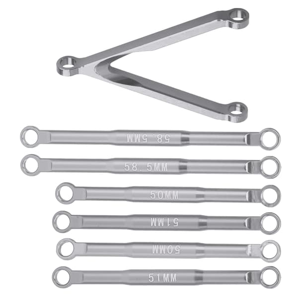 Aluminiumstangforbindelse Trækstangsæt Affjedringsledssæt til AXIAL SCX24 1/24 RC Bil Titanium