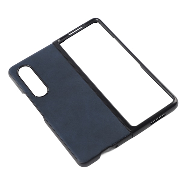Nahkapehmustettu Kotelo Samsung Galaxy Z Fold 3 -puhelimelle, naarmuuntumaton ja iskunkestävä, sininen