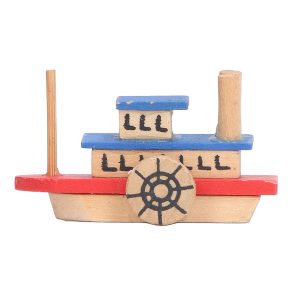 Miniatyr dukkehusbåt 1/12 skala Mini middelhavs fiskebåtmodell for dukkehusdekorasjon