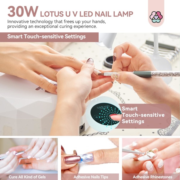 30W geluppladdningsbar X-lampa minikabelfri nagellampa för gelnagellack