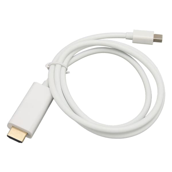 Mini DisplayPort til HD Multimedia Interface-adapter Profesjonell hann til hann Mini DisplayPort-adapterkabel for skjermprojektor Hvit 1m/3.3ft