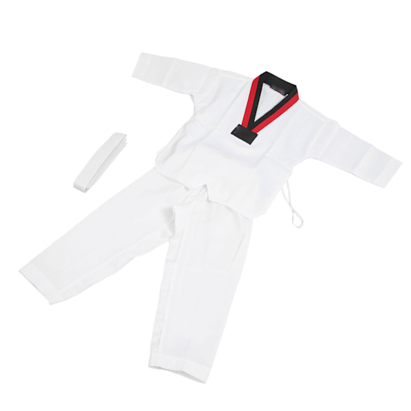 Taekwondo Uniform til Børn med Bælte Polyester og Bomuld Åndbar Blød Sports Karate Uniform til Børn til Kampsportstræning til Drenge Piger M