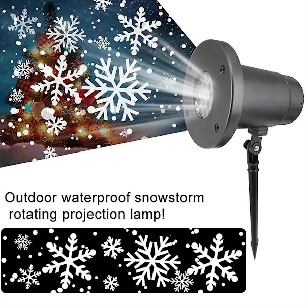 Julsnöflinga LED-lampa Julmobil Laserprojektor Vattentät Hem Gräsmatta Plantering Snöstorm Landskapslampa
