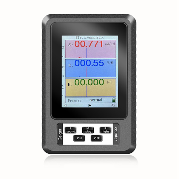 Handhållen EMF-mätare Hög noggrannhet Digital display Elektromagnetisk fältstrålningsdetektor för industri Svart