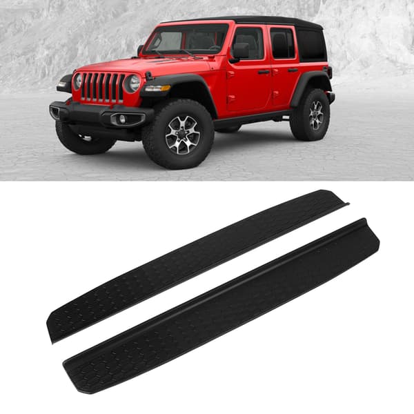 Sort Dørtrinsskinne Dækplade Tilbehør til Jeep Wrangler JL 2018+ 2 Døre