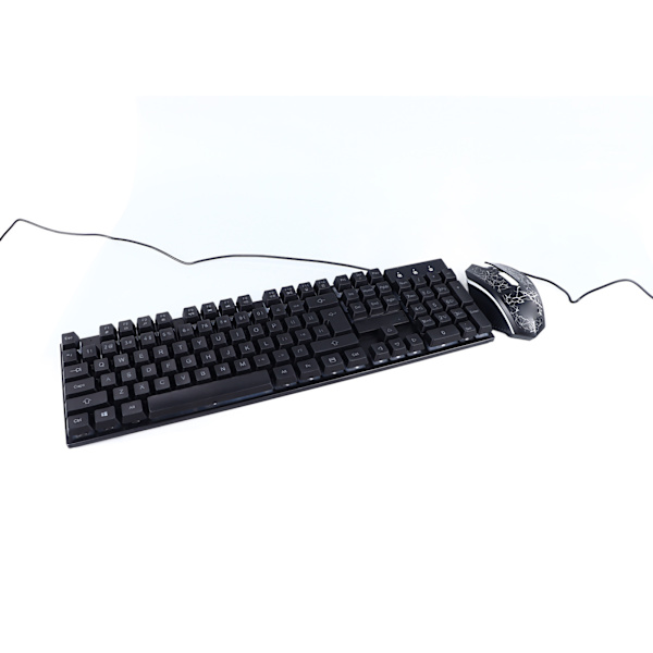 Mekaniskt tangentbord Trådbunden set Ergonomisk tangentbord och musbelysning Gaming Tangentbordsmus för Windows