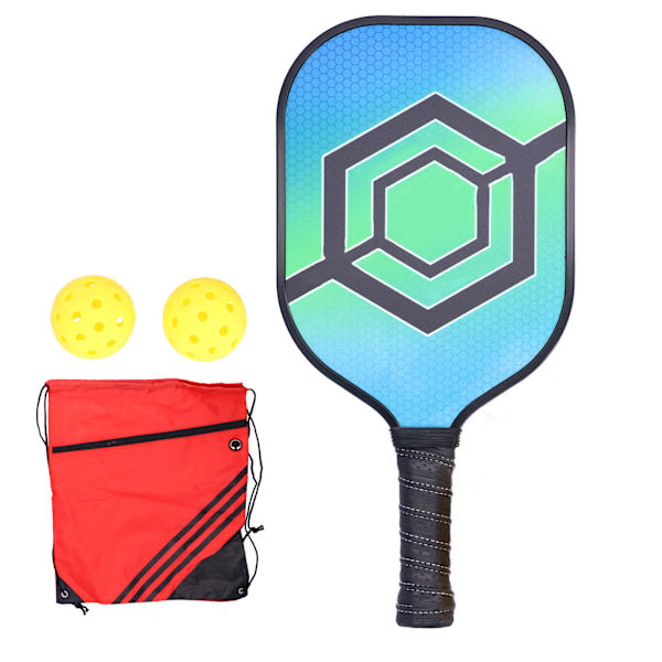 LEIJIAER Pickleball Paddle Set Carbon Fiber Face Racket med 2st boll och förvaringsväska PK-063